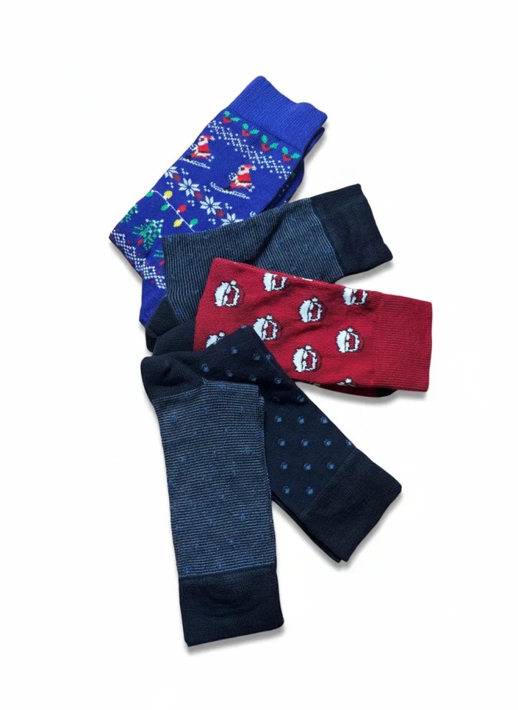 Set 5 șosete barbati lungi, fără cusături, diverse modele și culori - 1