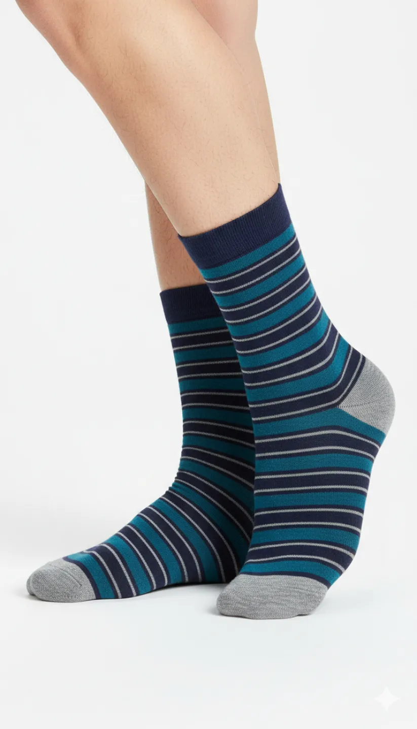 Set 5 șosete barbati  lungi, fără cusături, diverse modele și culori - 5