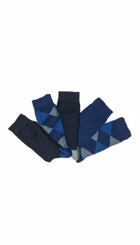 Set 5 șosete barbati lungi, fără cusături, diverse modele și culori 024