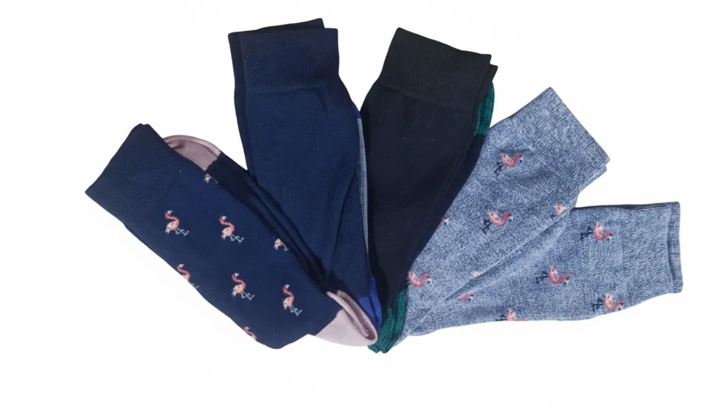 Set 5 șosete bărbați lungi, fără cusături, diverse modele și culori - 1