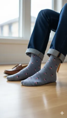 Set 5 șosete bărbați lungi, fără cusături, diverse modele și culori 025 hover