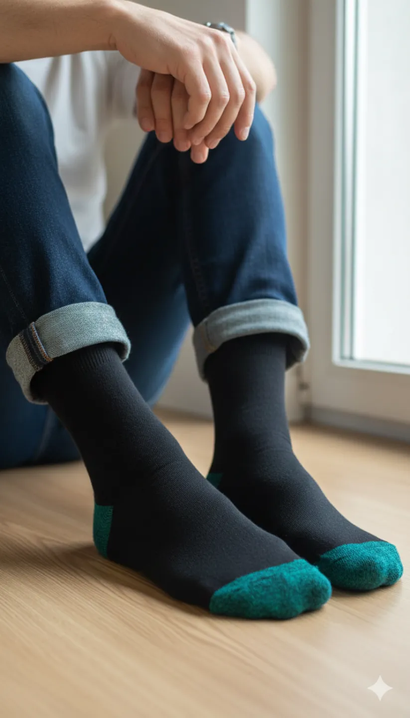 Set 5 șosete bărbați lungi, fără cusături, diverse modele și culori - 3