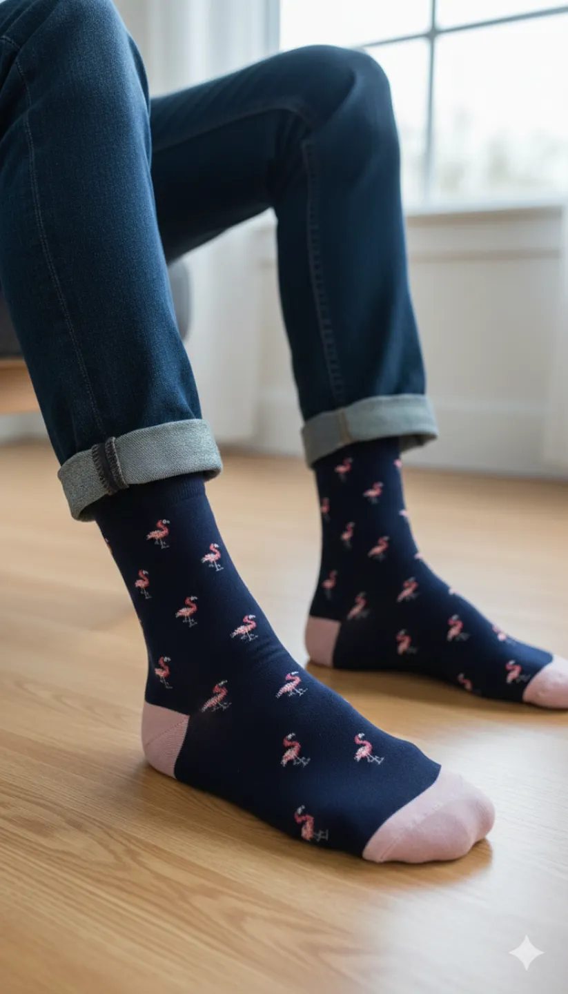 Set 5 șosete bărbați lungi, fără cusături, diverse modele și culori - 6