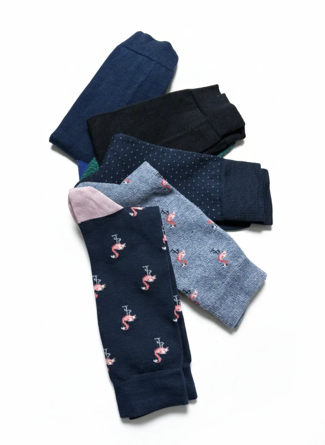 Set 5 șosete bărbați lungi, fără cusături, diverse modele și culori - 1