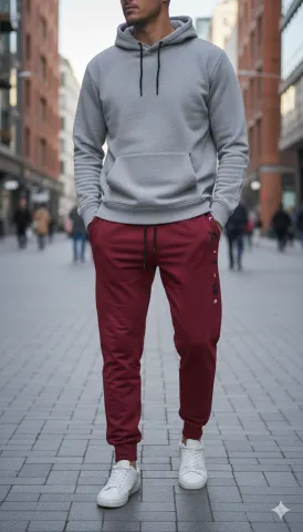 Pantaloni de trening bărbați Life Air, vișinii