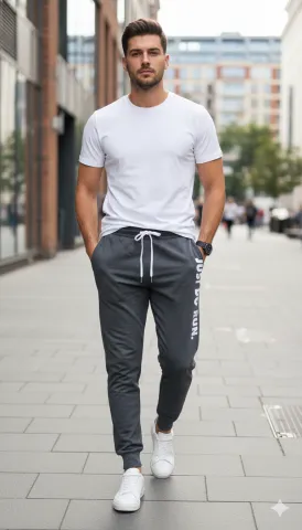 Pantaloni de trening bărbați Just Do Run, gri închis