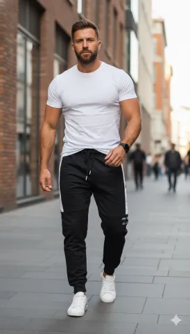 Pantaloni de trening bărbați You Are Stronger, negri