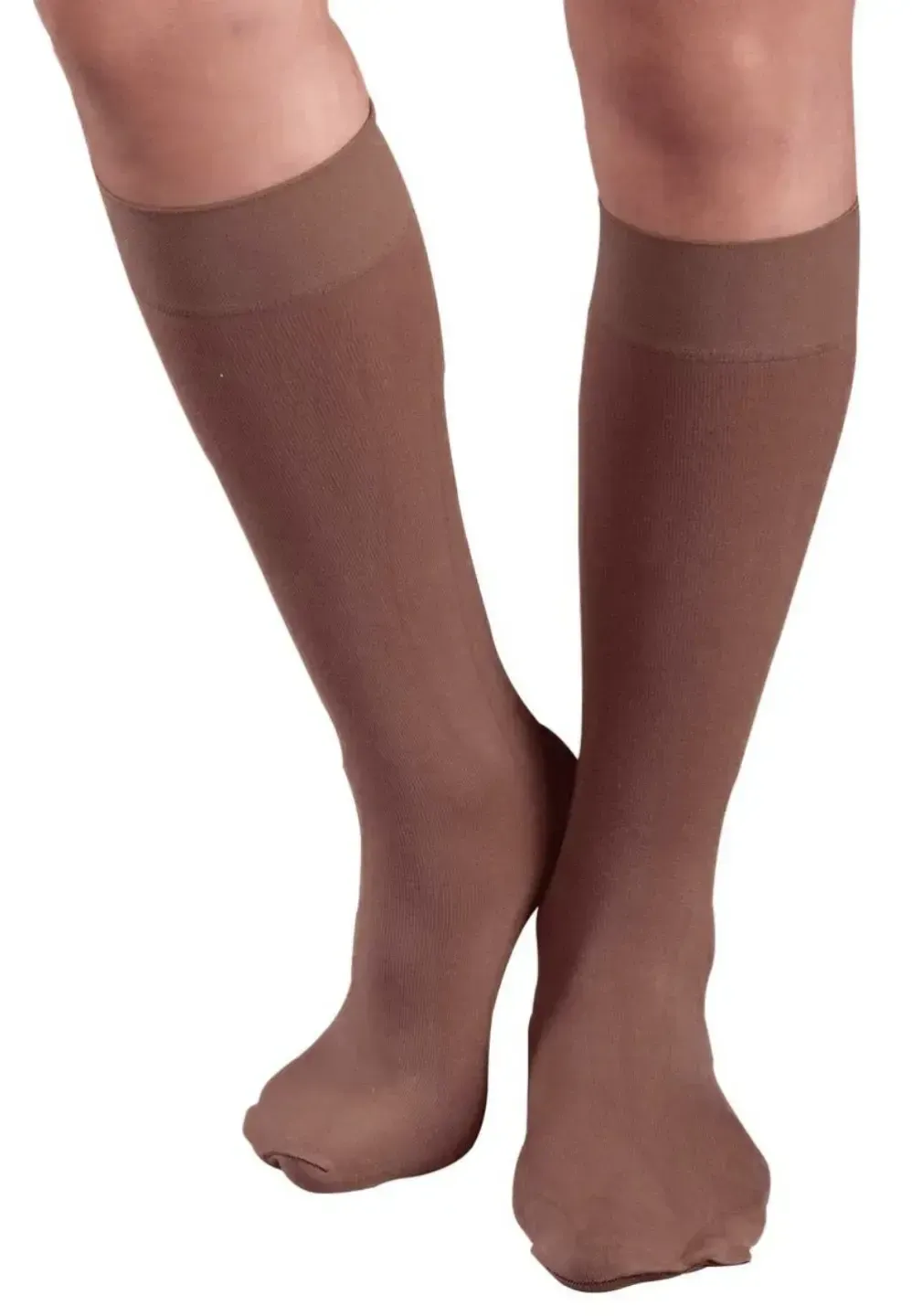 Set 3 Șosete Damă Penti 70 DEN Cacao, până la genunchi - 1