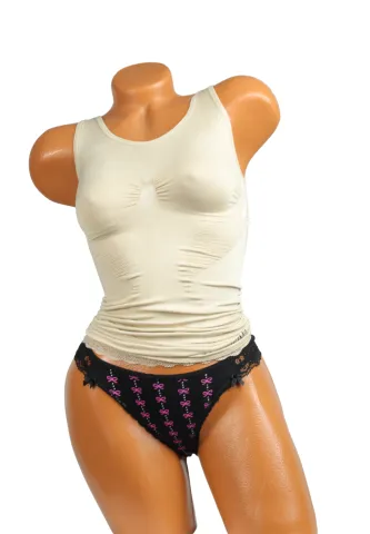 Furou modelator Miss Fit cu dantelă și bretele groase- bej