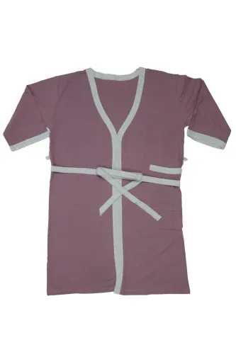 Halat de damă cu buzunare, bumbac 100%, culoare gri,