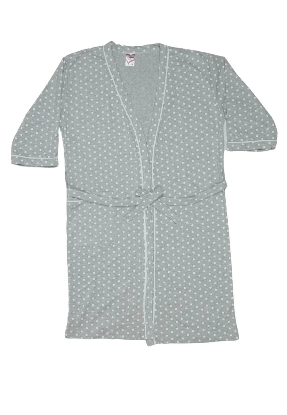 Halat de damă cu buzunare, bumbac 100%, culoare gri, - 1