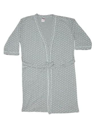 Halat de damă cu buzunare, bumbac 100%, culoare gri,