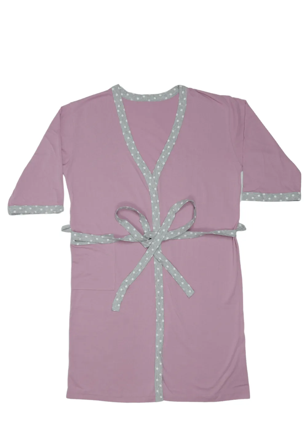 Halat de damă cu buzunare, bumbac 100% - 1