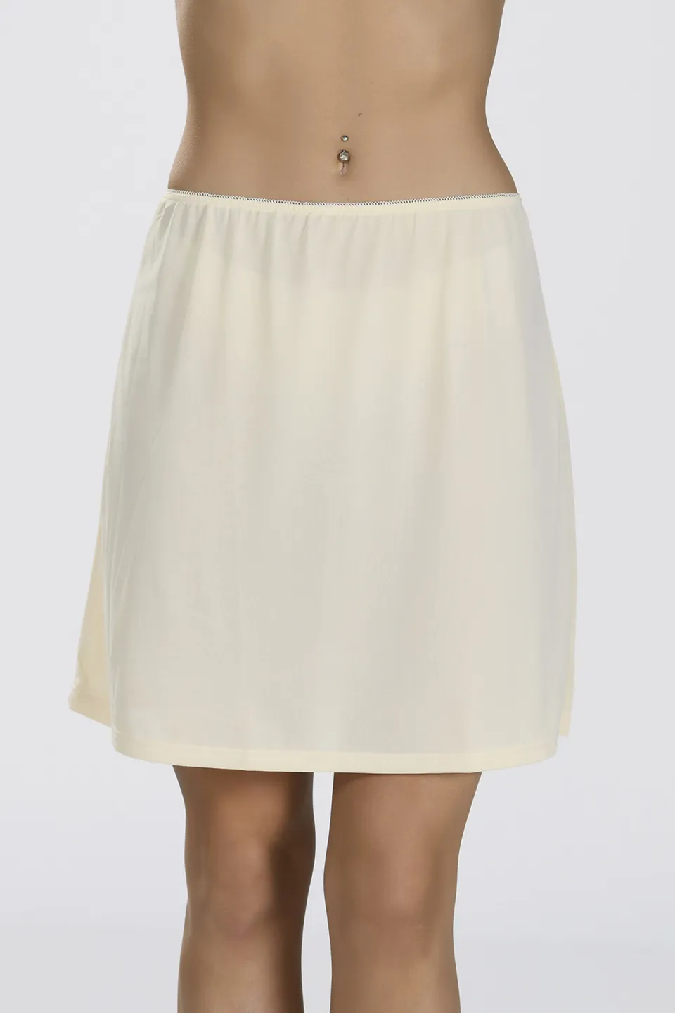 Jupă damă deasupra genunchiului, culoare bej - 1