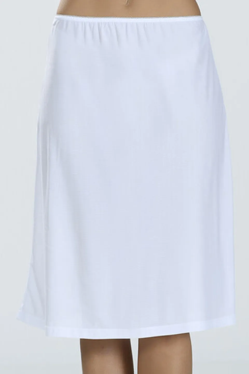 Jupa damă sub genunchi, culoare alb - 1