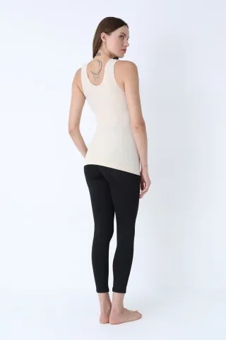 Maiou de gravidă fără cusături din modal – bej hover