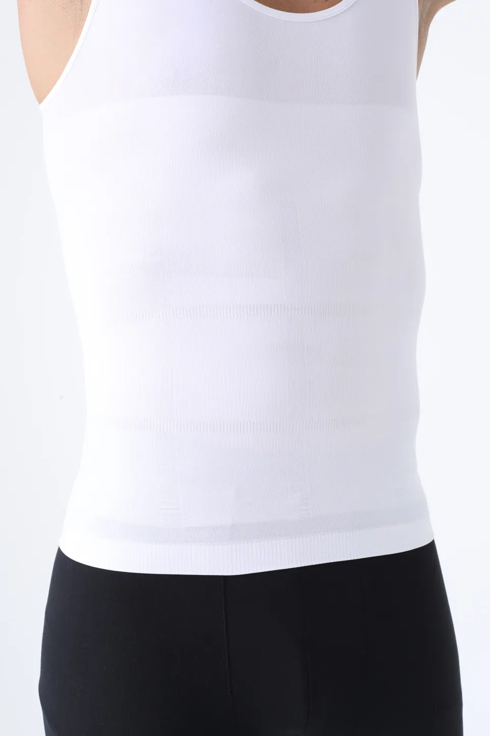 Maiou modelator bărbați – alb, fără cusături - 4