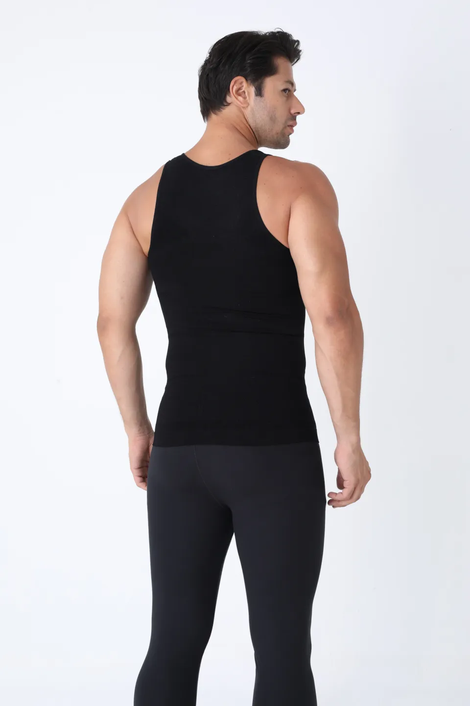 Maiou modelator bărbați – negru, fără cusături - 5