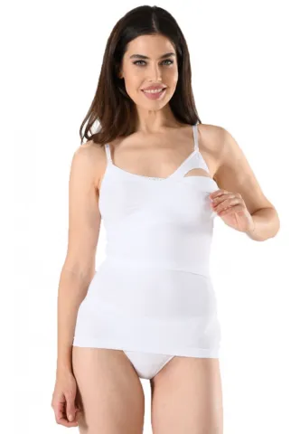 Maiou modelator pentru alaptat, material lejer si moale, culoare alb hover