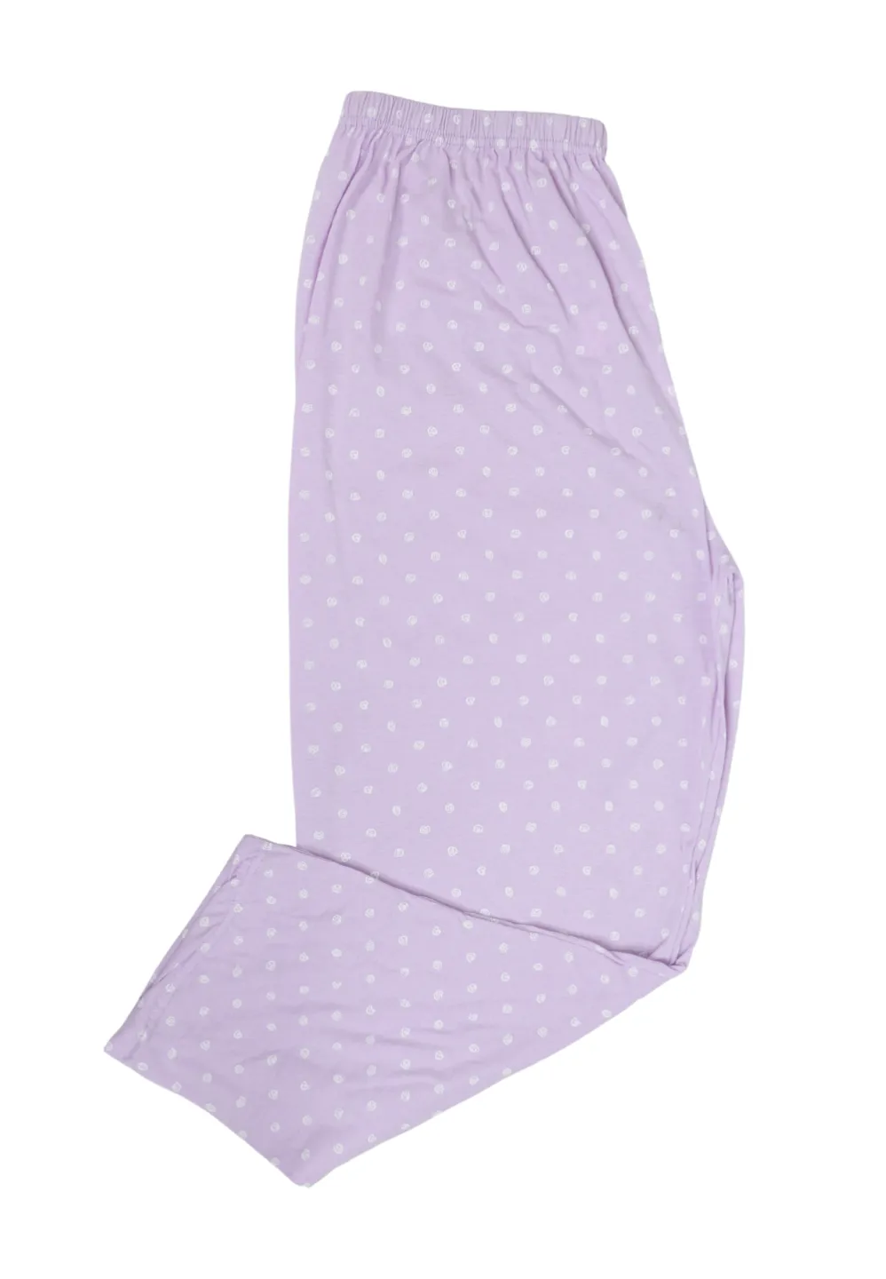 Pantaloni de pijama damă big size din bumbac, culoare mov - 1