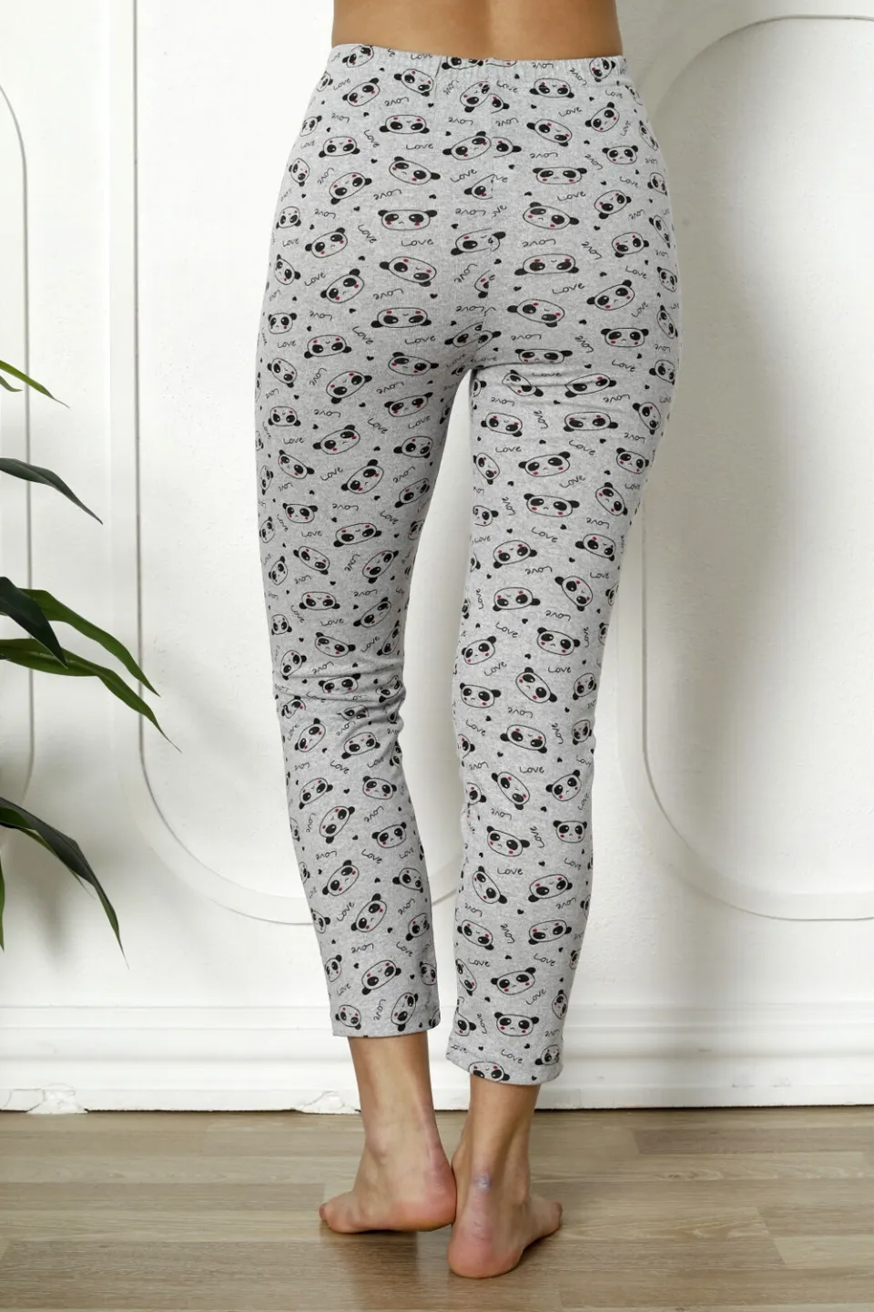 Pantaloni de pijama damă din bumbac cu imprimeu ursuleți - 2