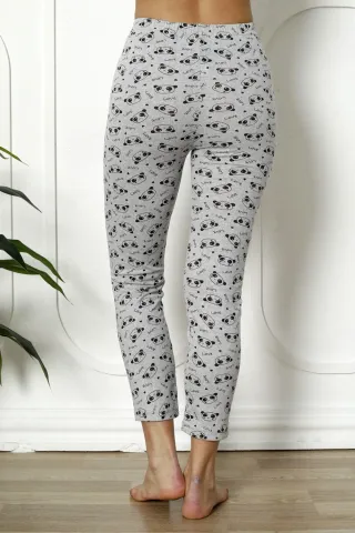 Pantaloni de pijama damă din bumbac cu imprimeu ursuleți hover