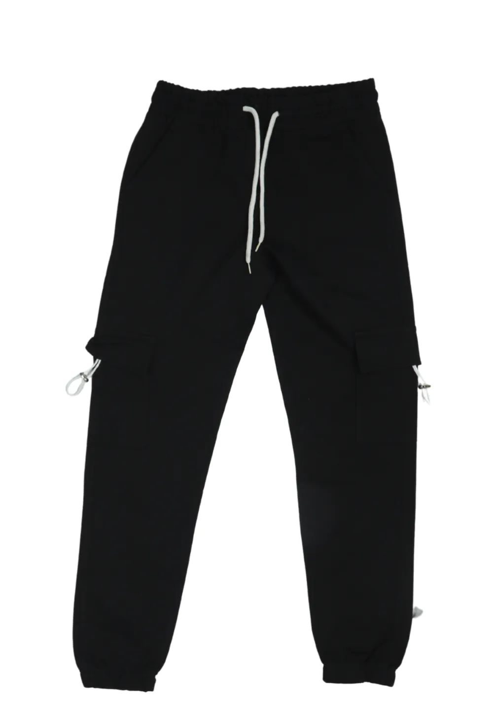 Pantaloni de trening damă negri cu șiret - 1