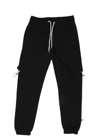 Pantaloni de trening damă negri cu șiret