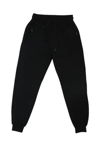 Pantaloni de trening damă negri simpli cu buzunar la spate