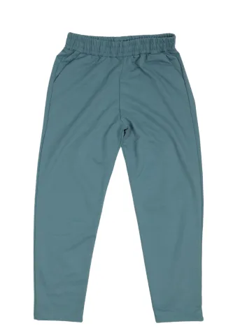 Pantaloni de trening damă turcoaz cu buzunare laterale