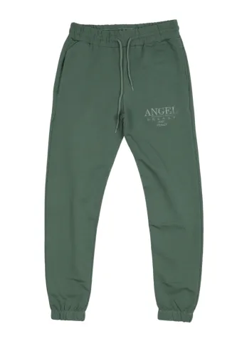 Pantaloni de trening damă verzi cu șiret și imprimeu "Angel"
