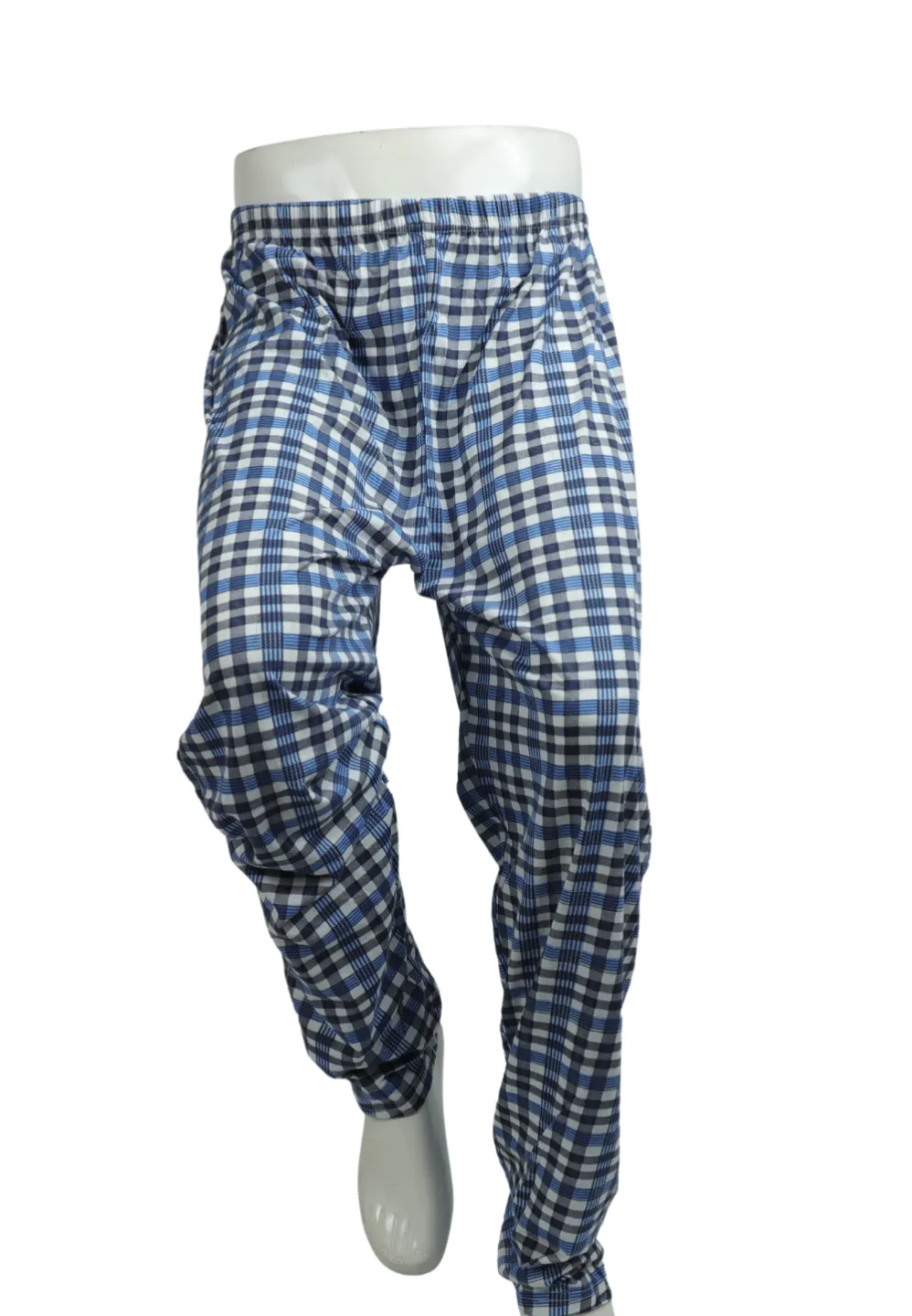 Pantaloni lungi de pijama bărbătești big size cu elastic în talie, albastru SRB-PL19 - 1
