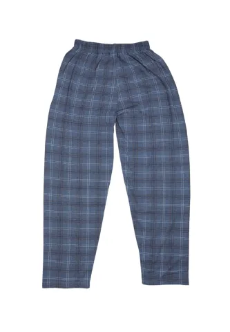 Pantaloni lungi de pijama bărbătești cu elastic în talie, culoare albastru, imprimeu carouri