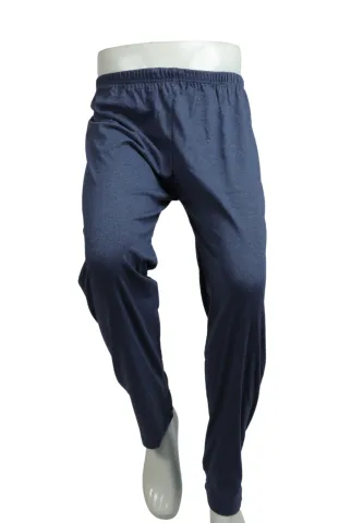 Pantaloni lungi de pijama bărbătești cu elastic în talie, culoare bleumarin