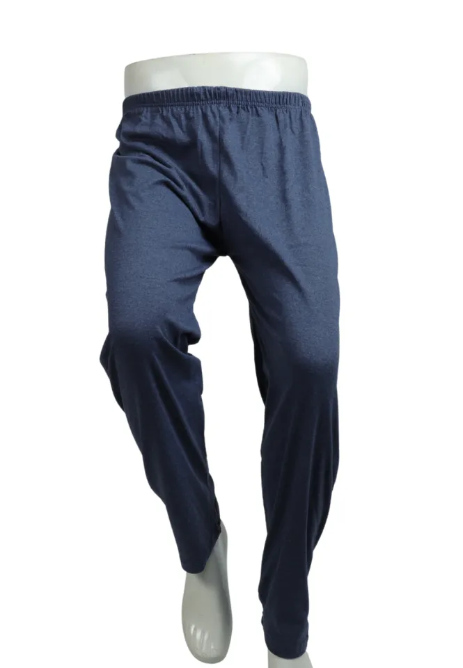 Pantaloni lungi de pijama bărbătești cu elastic în talie, culoare bleumarin