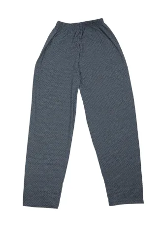 Pantaloni lungi de pijama bărbătești cu elastic în talie, culoare bleumarin