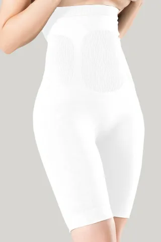 Pantaloni modelatori Miss Fit 3/4 cu talie înaltă și corset-alb