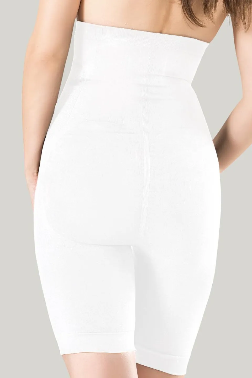 Pantaloni modelatori Miss Fit 3/4 cu talie înaltă și corset-alb - 2