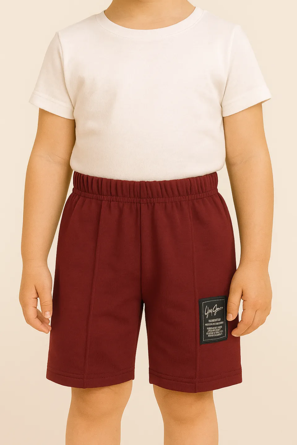 Pantaloni scurți sport copii cu dungă decorativă - 1
