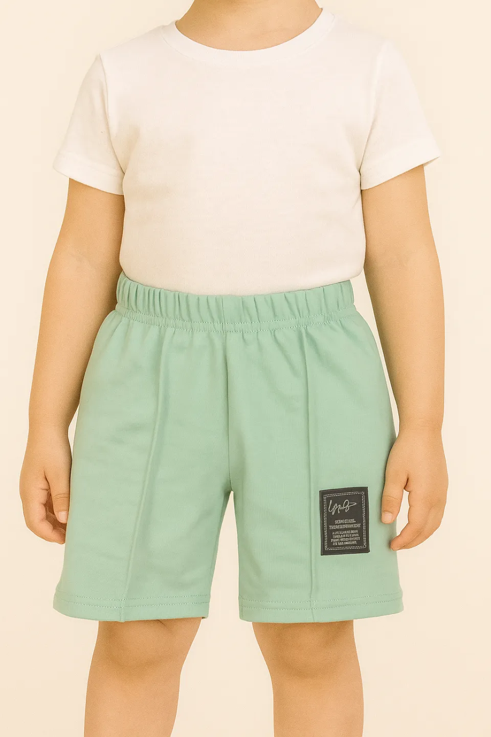 Pantaloni scurți sport copii cu dungă decorativă - 1