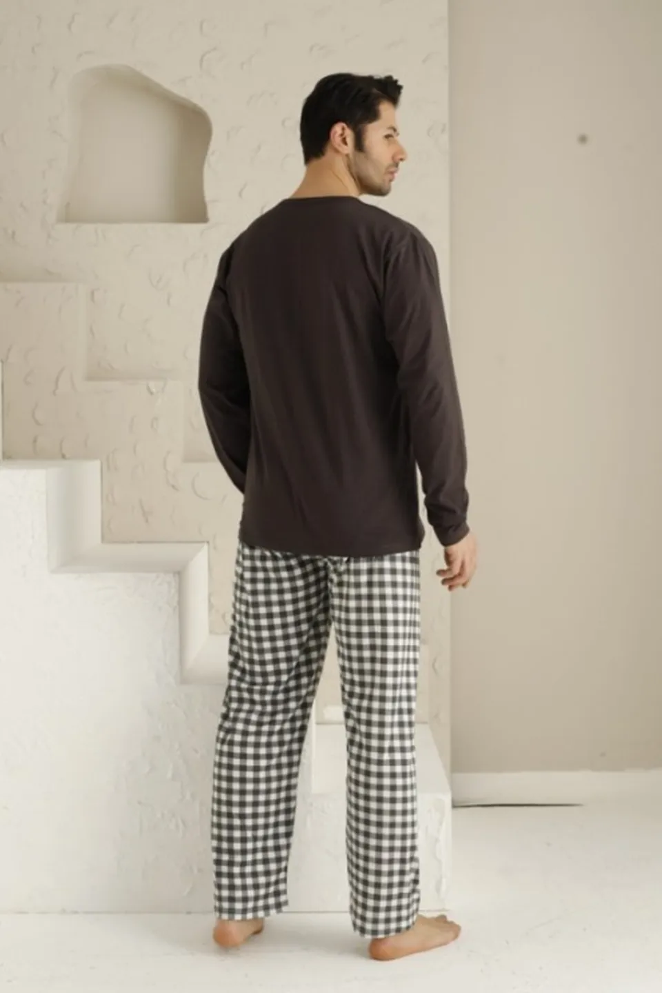 Pijama bărbați cu mânecă lungă și pantaloni lungi - Imprimeu „Happy Father’s Day” - 3