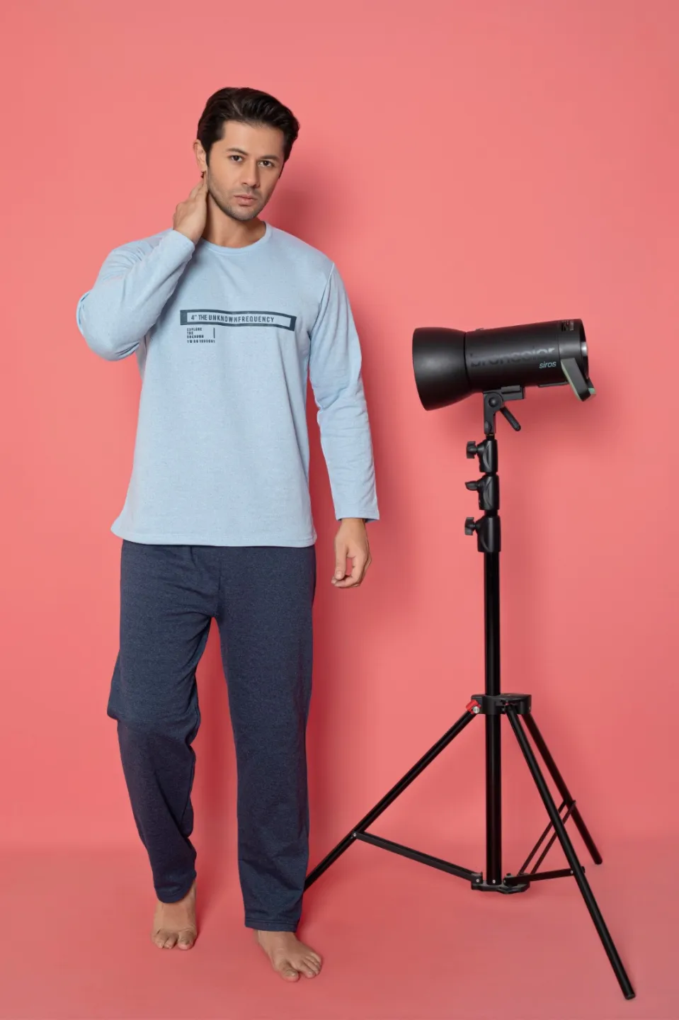 Pijama barbati vatuita, bluza cu maneca lunga si pantaloni lungi - 1