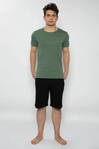 Pijama bărbați verde-negru – bumbac &amp; modal