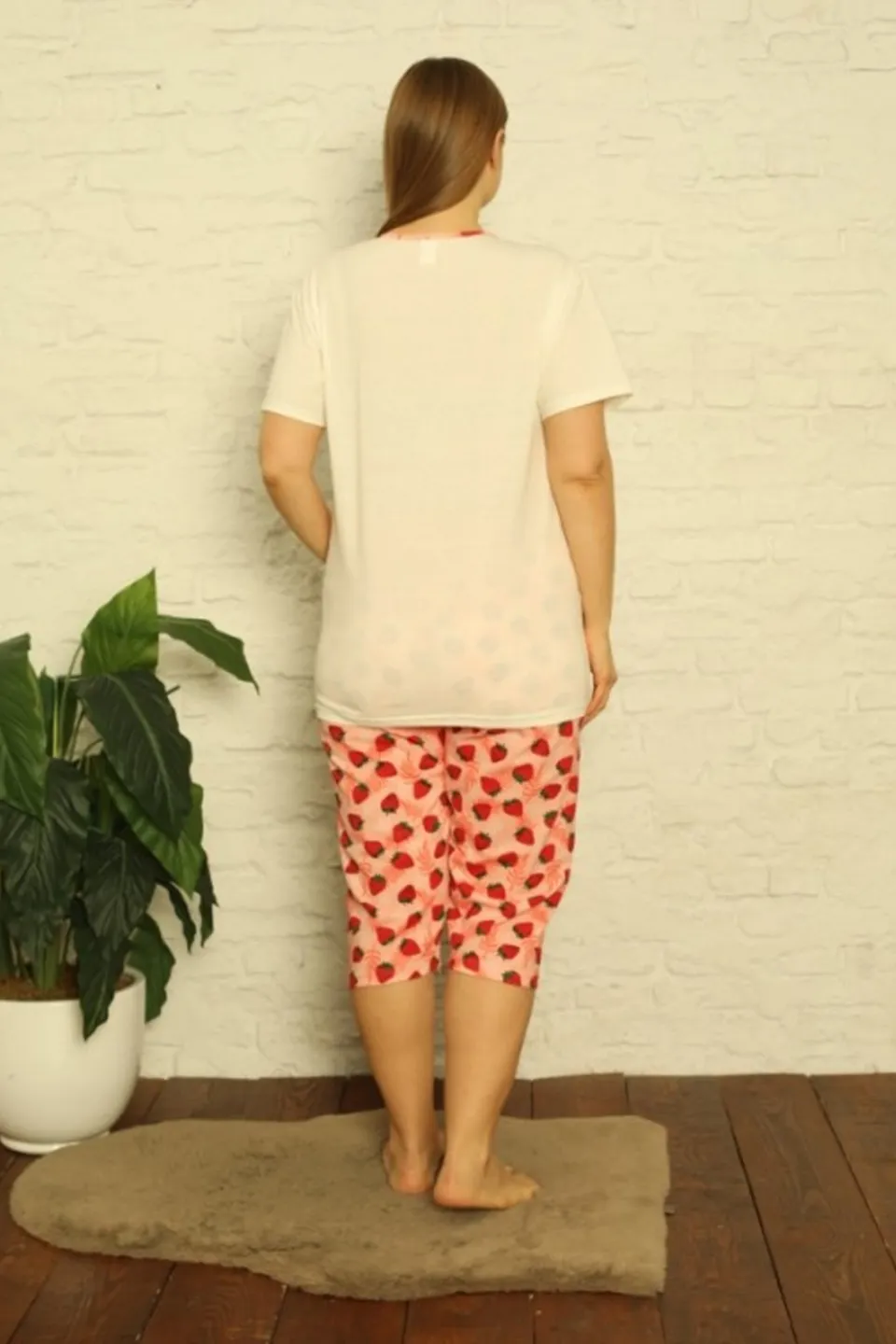 Pijama Serena, culoare alb, imprimeu YOU ARE WORTHY - 2