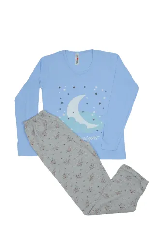 Pijama damă big size din bumbac mânecă lungă și pantaloni lungi