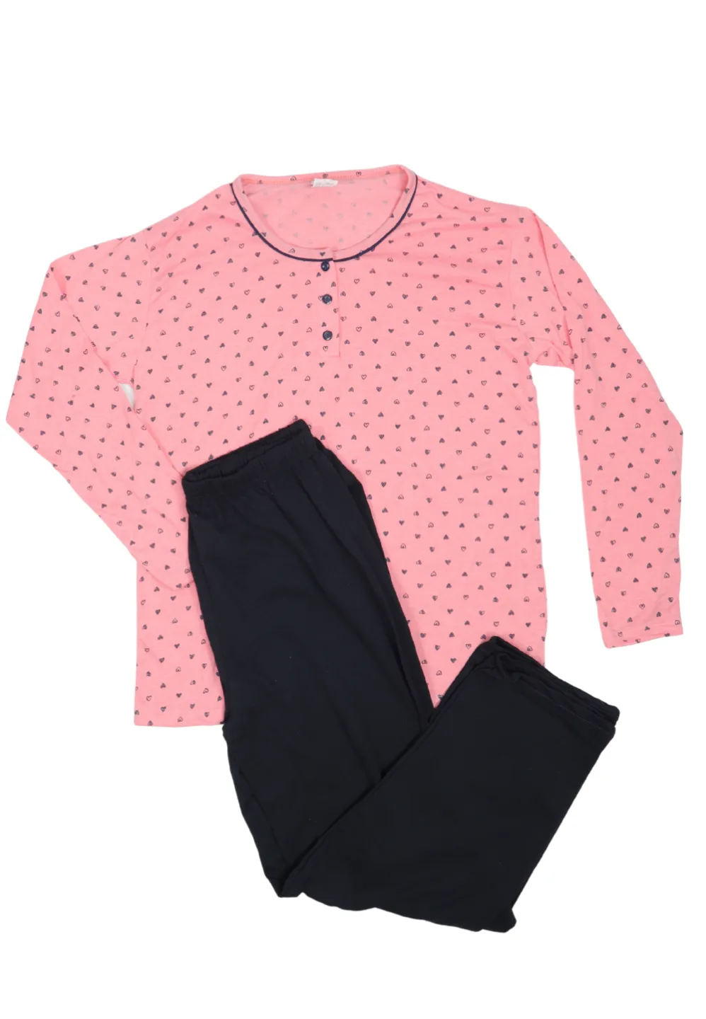 Pijama damă  din bumbac mânecă lungă și pantaloni lungi - 1