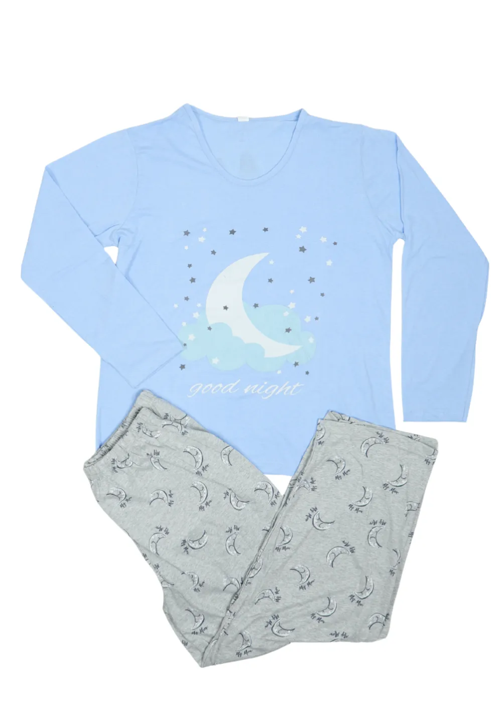 Pijama damă  din bumbac mânecă lungă și pantaloni lungi - 1