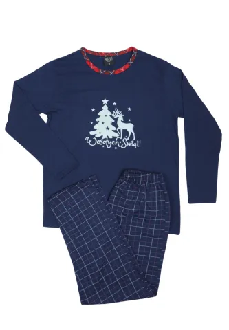 Pijama damă  din bumbac mânecă lungă și pantaloni lungi