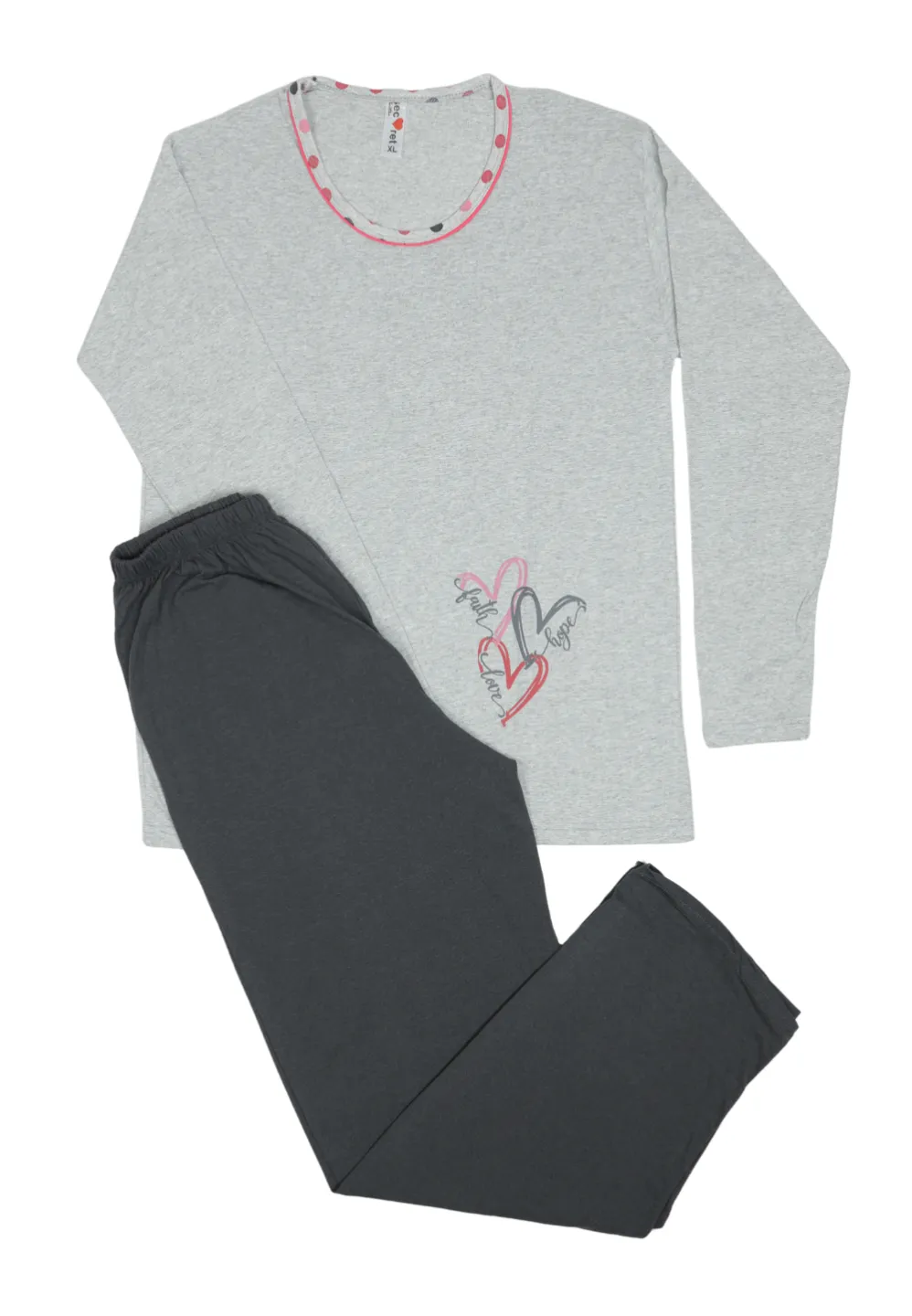 Pijama damă  din bumbac mânecă lungă și pantaloni lungi - 2