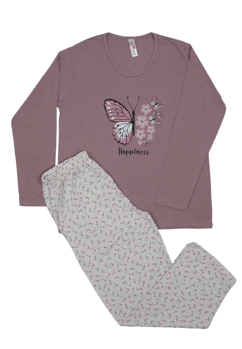 Pijama damă  din bumbac mânecă lungă și pantaloni lungi - 1